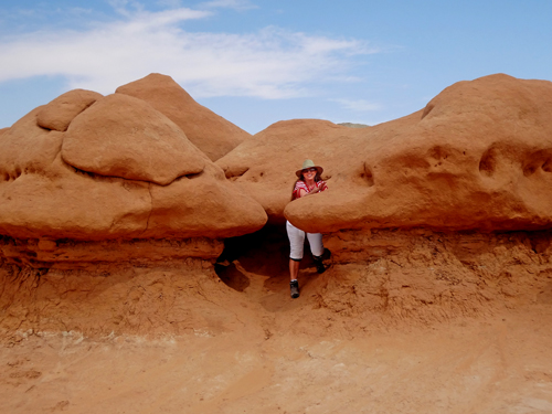 Karen Duquette having fun with the goblins